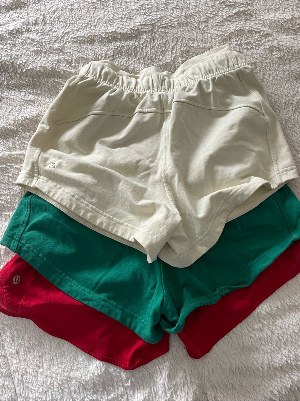 lululemon athletica Women's Athletic Shorts - Cream, Green, Red